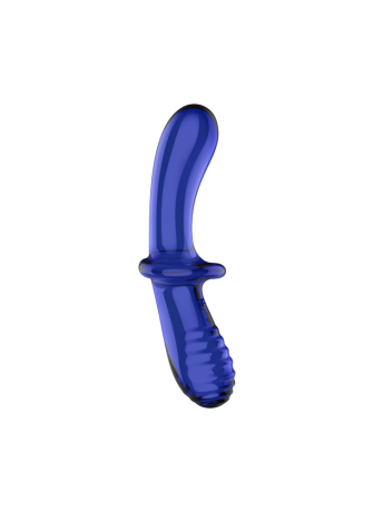 Gode en verre borosilicaté massif bleu Double Crystal Satisfyer - CC597828